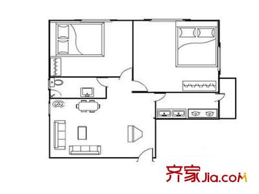 君寧大廈 2室1廳 戶(hù)型圖
