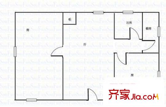 君寧大廈 2室1廳 戶型圖