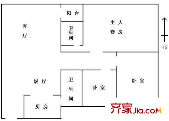 金湖廣場(chǎng) 3室 戶型圖