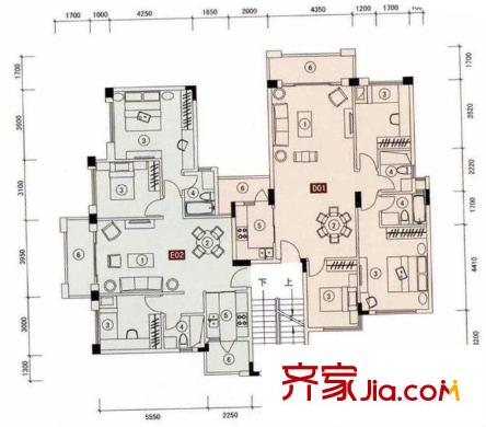 金碧新城戶型圖2室1廳 戶型圖 2室1廳2衛(wèi)1廚