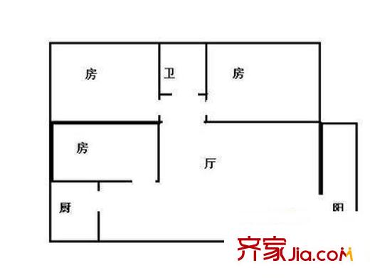 桂海大廈戶型圖3室1廳戶型圖 3室1廳1衛(wèi)1廚