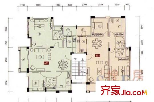 金碧新城戶型圖2室1廳戶型圖  2室1廳2衛(wèi)1廚