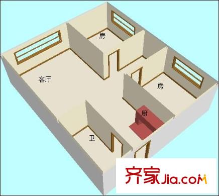 帝鋒康庭戶型圖2室1廳 戶型圖 2室1廳1衛(wèi)1廚