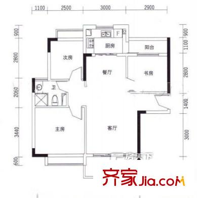 譽暉花園 3室 戶型圖