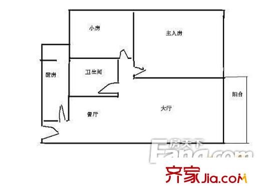 陽光棕櫚園戶型圖2室2廳 2室2廳1衛(wèi)1廚