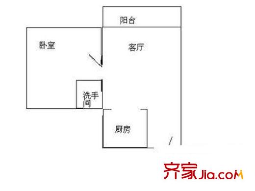 保利水城西街 1室 戶型圖