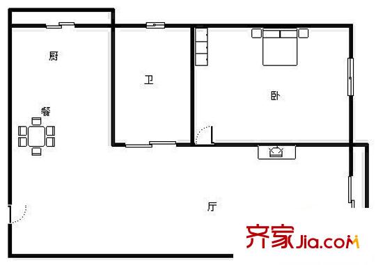 保利水城西街 1室 戶型圖