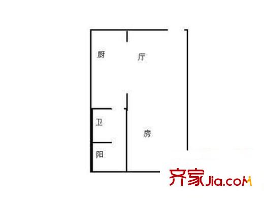 保利水城西街 1室 戶型圖
