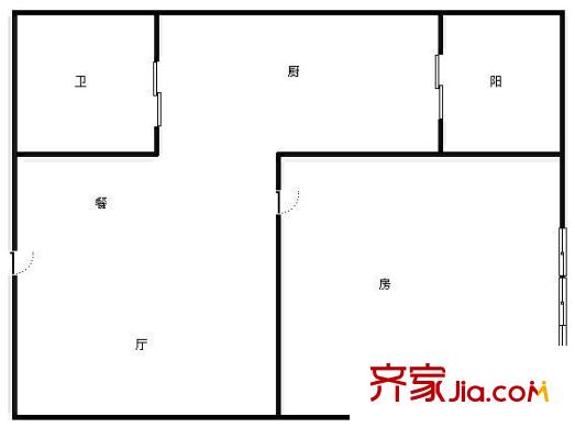 保利水城西街 1室 戶型圖