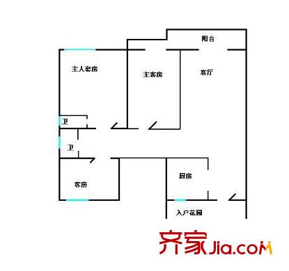 南海暉景樓戶(hù)型圖3室2廳戶(hù)型圖 3室2廳1衛(wèi)1廚