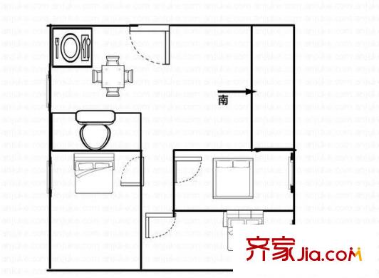 運(yùn)通大廈 2室 戶型圖