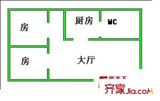 運(yùn)通大廈 2室 戶型圖