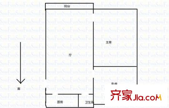 運(yùn)通大廈 2室 戶型圖
