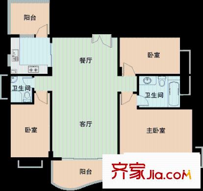 唐園東小區(qū) 3室 戶型圖
