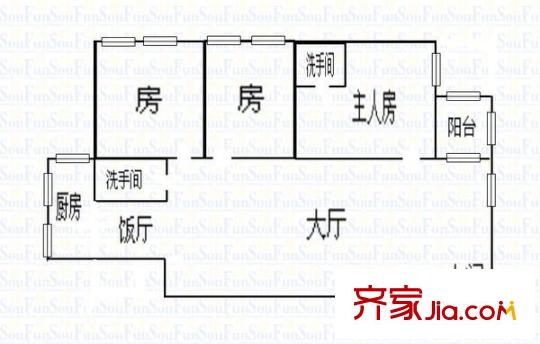 唐園東小區(qū) 3室 戶型圖