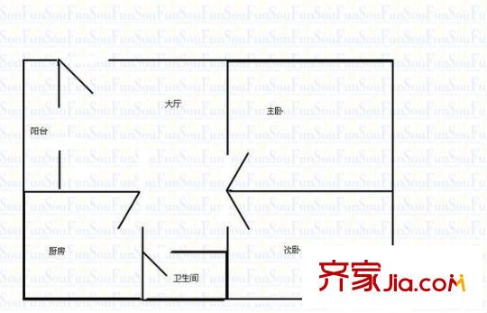 燎原路小區(qū)戶型圖2室1廳 戶型圖 2室1廳1衛(wèi)1廚