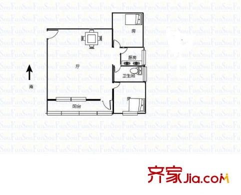 燎原路小區(qū)戶型圖2室1廳 戶型圖 2室1廳1衛(wèi)1廚