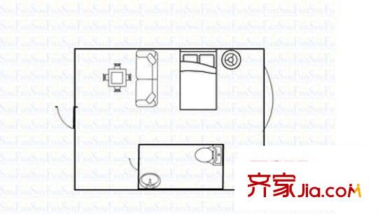 君寧大廈 1室0廳 戶(hù)型圖