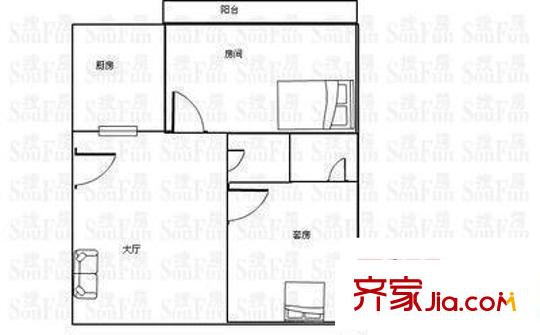君寧大廈 3室2廳 戶(hù)型圖