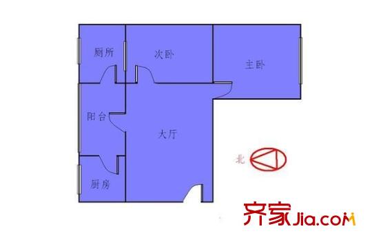 東苑小區(qū)戶型圖兩室一廳戶型圖 2室1廳1衛(wèi)1廚