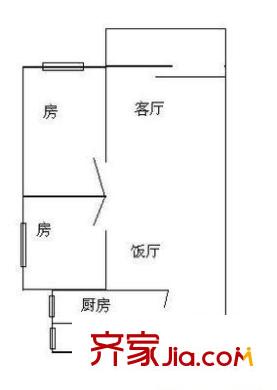 東苑小區(qū)戶型圖兩室一廳戶型圖 2室1廳1衛(wèi)1廚