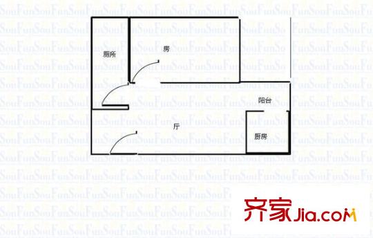 東苑小區(qū)戶型圖一室一廳戶型圖 1室1廳1衛(wèi)1廚