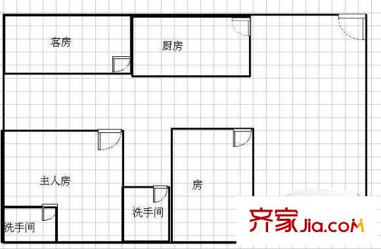 盈翠居戶型圖三室一廳戶型圖 3室1廳2衛(wèi)1廚