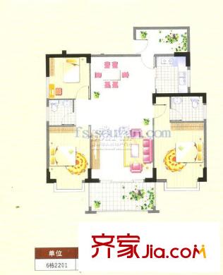 南港名軒戶型圖6棟2201戶型 