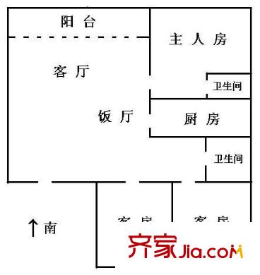 金湖廣場(chǎng) 3室 戶型圖