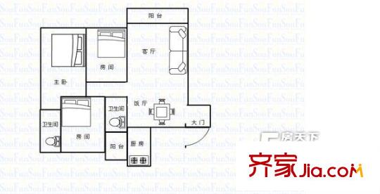 金碧新城戶型圖3室2廳 戶型圖 3室2廳2衛(wèi)1廚