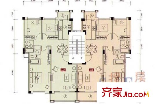 金碧新城戶型圖3房1廳戶型圖 3室1廳2衛(wèi)1廚
