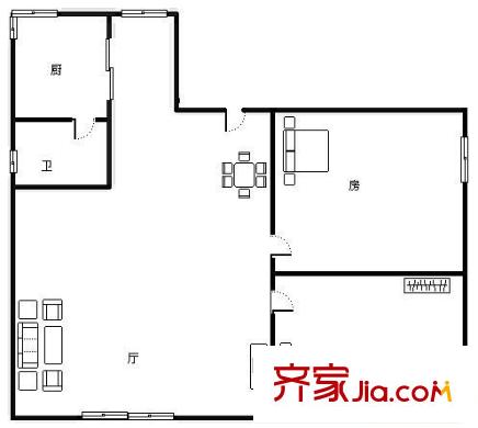 廣宏新村 2室 戶型圖