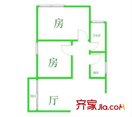 福祿路小區(qū)戶型圖2室1廳 戶型圖 2室1廳1衛(wèi)1廚