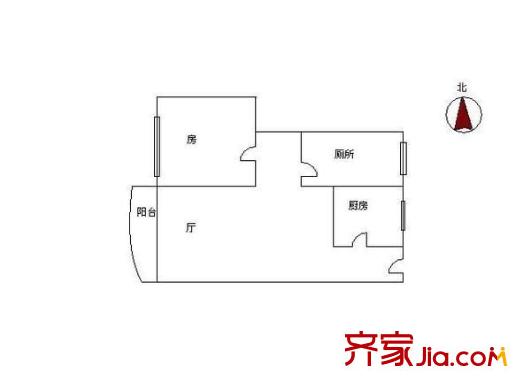 帝鋒康庭戶型圖1室1廳 戶型圖 1室1廳1衛(wèi)1廚