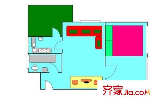 怡景花園戶型圖1室1廳 戶型圖 1室1廳1衛(wèi)1廚