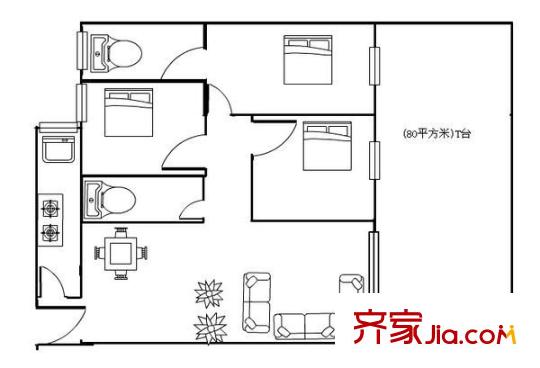 陳村半島碧桂園戶型圖3室2廳 戶型圖 3室2廳2衛(wèi)1廚