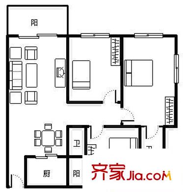 陳村半島碧桂園戶型圖3室2廳 戶型圖 3室2廳2衛(wèi)1廚