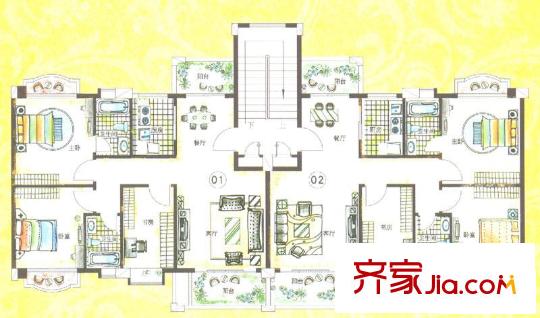 和富家園戶型圖2座戶型圖 