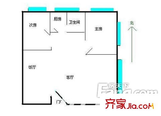 錦龍花園戶型圖2室2廳戶型圖 2室2廳1衛(wèi)1廚
