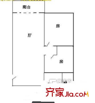 錦龍花園戶型圖2室2廳戶型圖 2室2廳1衛(wèi)1廚