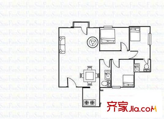 新居里 2室 戶型圖
