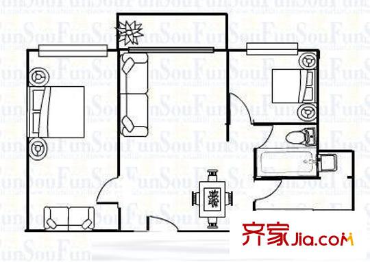 譽(yù)暉花園 2室 戶型圖