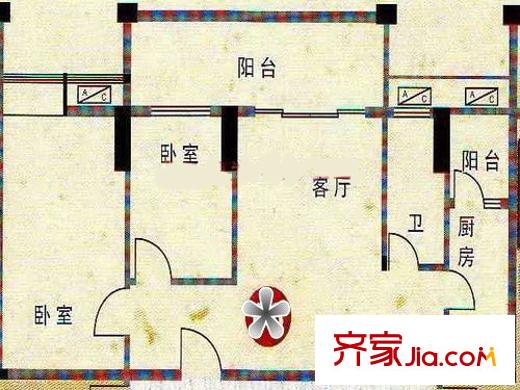 裕豐豪庭戶(hù)型圖2室2廳戶(hù)型圖 2室2廳1衛(wèi)1廚