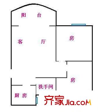 黃岐花園戶型圖2室1廳 戶型圖 2室1廳1衛(wèi)1廚