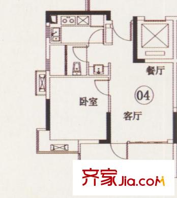 時代糖果戶型圖08棟 03  2室1廳1衛(wèi)1廚