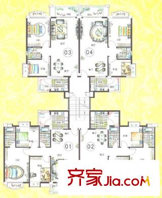 和富家園戶型圖1座戶型圖 