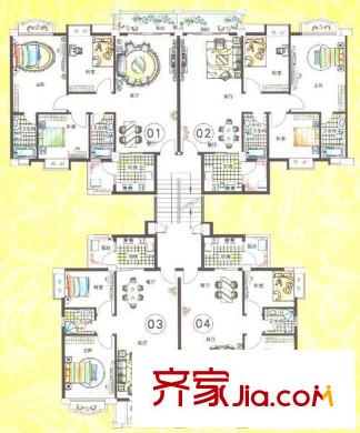 和富家園戶型圖8、9座戶型圖 