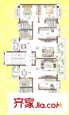 和富家園戶型圖3、6座戶型圖 