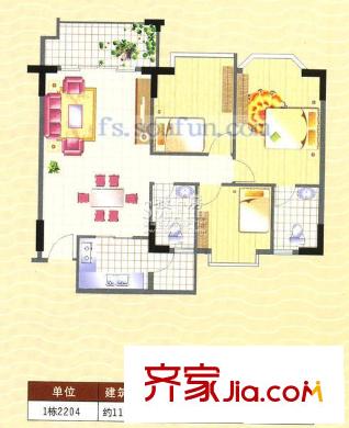 南港名軒戶型圖1棟2204戶型 