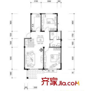 瀝雄大廈戶型圖三室兩廳戶型圖 3室2廳2衛(wèi)1廚